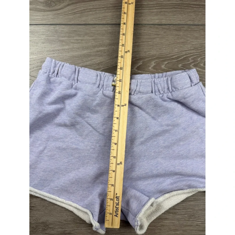 Crewcuts Girls Shorts French Terry Cotton Elastic Waist Purple XL